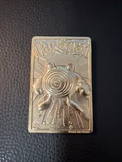 Poliwhirl 23K Gold Plated Pokemon Card 1999 Burger King Vintage Collectible - Image 1