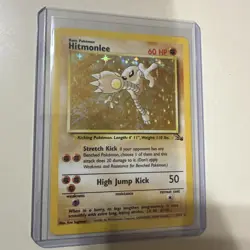 Pokemon TCG Fossil Hitmonlee 7/62 Unlimited Holo Rare - Image 1