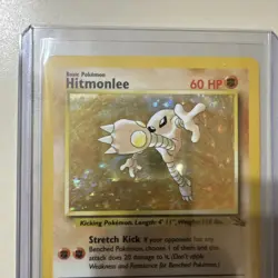 Pokemon TCG Fossil Hitmonlee 7/62 Unlimited Holo Rare - Image 2