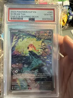 2023 POKEMON PARADOX RIFT ROARING MOON ETB PROMO SCREAM TAIL SVP 065 PSA 10 - Image 1