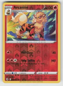 Reverse Holo Arcanine 033/264 Rare Fusion Strike Near Mint - Image 1