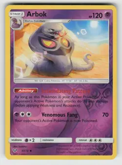 Reverse Holo Arbok 37/73 Uncommon Shining Legends Near Mint - Image 1