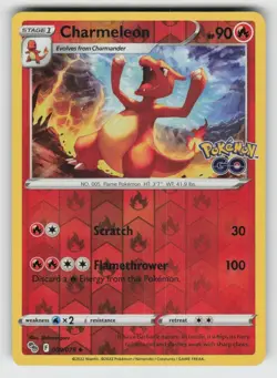 Reverse Holo Charmeleon 009/078 Uncommon Pokemon GO Near Mint - Image 1
