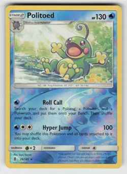Reverse Holo Politoed 25/145 Holo Rare Guardians Rising Near Mint - Image 1