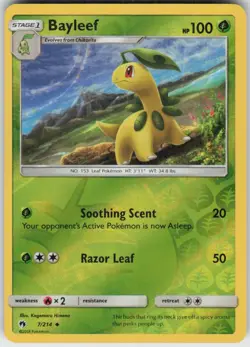 Reverse Holo Bayleef 7/214 Uncommon Lost Thunder Near Mint - Image 1