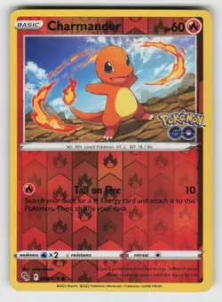 Reverse Holo Charmander 008/078 Common Pokemon GO Near Mint - Image 1