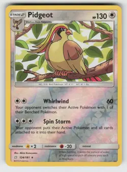 Reverse Holo Pidgeot 124/181 Rare Team Up Near Mint - Image 1