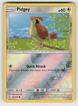 Reverse Holo Pidgey 122/181 Common Team Up Near Mint - Image 1