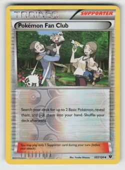 Reverse Holo Pokemon Fan Club 107/124 Uncommon Fates Collide Near Mint - Image 1