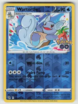Reverse Holo Wartortle 016/078 Uncommon Pokemon GO Near Mint - Image 1