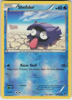 Reverse Holo Shellder 22/122 Common BREAKpoint Near Mint - Image 1