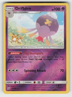 Reverse Holo Drifblim 81/236 Rare Unified Minds Near Mint - Image 1
