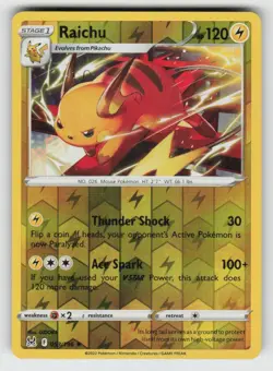 Reverse Holo Raichu 053/196 Rare Lost Origin Near Mint - Image 1