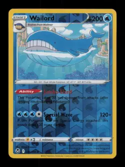 REVERSE HOLO WAILORD UNCOMMON 038/195 LP POKEMON - Image 1
