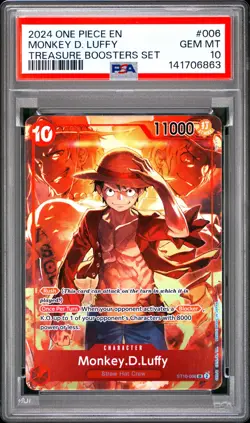 Monkey D. Luffy PSA10 2024 One Piece Promos Treasure Boosters Set #006 - Image 1
