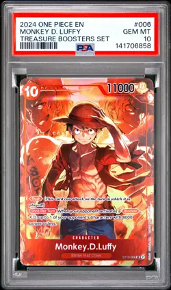 Monkey D. Luffy PSA10 2024 One Piece Promos Treasure Boosters Set #006 - Image 1