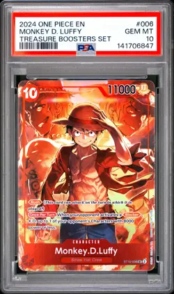 Monkey D. Luffy PSA10 2024 One Piece Promos Treasure Boosters Set #006 - Image 1