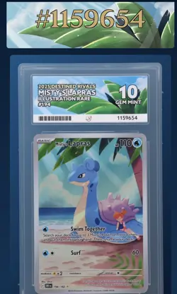 Pokemon TCG Misty's Lapras Destined Rivals 194/182 Ace 10 Prefect Sub Grades - Image 1