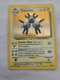Vintage Pokemon Card - Magneton Base Set Unlimited 9/102 1999 Holo Rare Holo HP - Image 1
