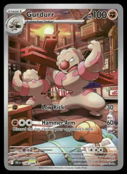 Pokemon Cards Gurdurr 126/086 Black Bolt Holo Illustration Rare NM - Image 1