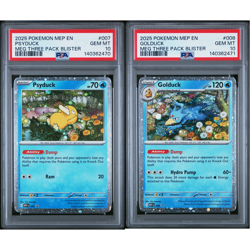 PSA 10 Sequential Psyduck MEP 007 Golduck MEP 008 Black Star Promo Pokemon Card - Image 1
