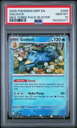 PSA 10 Sequential Psyduck MEP 007 Golduck MEP 008 Black Star Promo Pokemon Card - Image 4