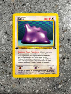 Pokemon TCG Cards 1st Edition Ditto 18/62 Fossil Rare EXC - Image 1
