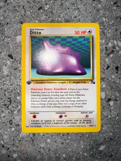 Pokemon TCG Cards 1st Edition Ditto 18/62 Fossil Rare EXC - Image 3