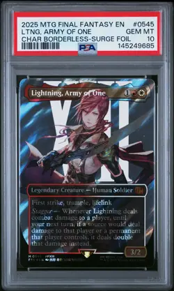 2025 MTG FINAL FANTASY #0545 LIGHTNING, ARMY OF ONE PSA 10 - Image 1