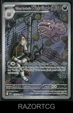 TEAM ROCKET'S WEEZING 199/182 ILLUSTRATION RARE DESTINED RIVALS POKEMON NM/M - Image 1