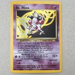 Pokemon Mr. Mime 6/64 Jungle Unlimited Holo Rare 1999 40HP Ken Sugimori - Image 1