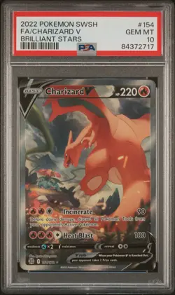 Pokemon Tcg Brilliant Stars Charizard V Alt Art 154/172 PSA 10 Gem Mint - Image 1