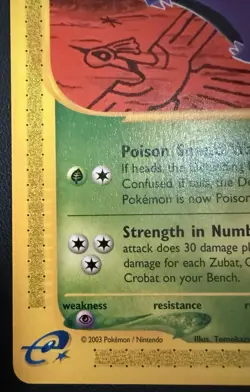 Pokemon Golbat 60/144 Non Holo Skyridge E Series NM - Image 5