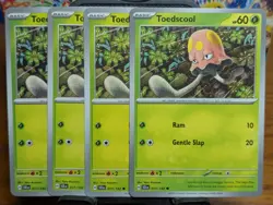 Pokemon TCG Stellar Crown Toedscool 017/142 x4 Playset - Image 1
