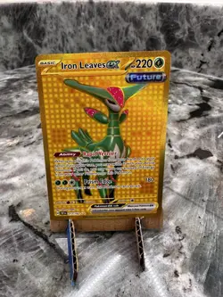 Pokemon TCG Iron Leaves EX 213/162 Scarlet & Violet Gold Hyper Rare Card - Image 1