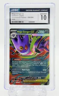 Mega Gengar ex Double Rare Holo CGC 10 Phantasmal Flames 056/094 Pokemon - Image 1