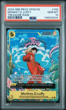 2024 ONE PIECE OP08-TWO LEGENDS TREASURE RARE #109 MONKEY D. LUFFY PSA 10 - Image 1