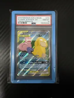 Slowpoke & Psyduck Gx 218/236 Unified Minds Pokemon PSA 10 - Image 1