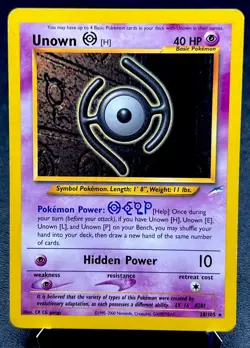 Unown H 28/105 LP Non Holo Rare Neo Destiny Pokemon Card! - Image 1