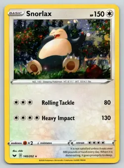 SNORLAX (COSMOS HOLO) 140/202 HOLO P BLISTER EXCLUSIVES POKEMON LP CHIBI - Image 1