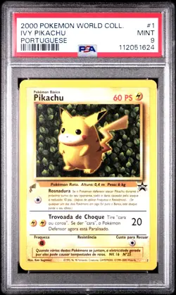 Ivy Pikachu 1 Portuguese Pikachu World Collection Pokemon PSA 9 - Image 1