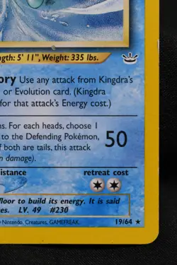 Kingdra 19/64 LP Neo Revelation Regular Rare Unlimited Pokemon TCG Card - Image 4