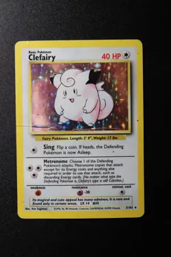 Pokemon Card - Clefairy 5/102 Base Set Rare Holo Unlimited Ungraded - Image 1