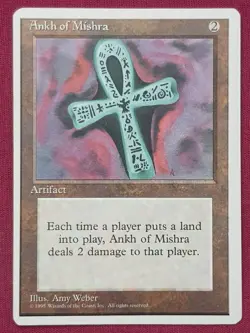Magic The Gathering 4TH EDITION ANKH OF MISHRA artifact card MTG FOURTH - Image 1