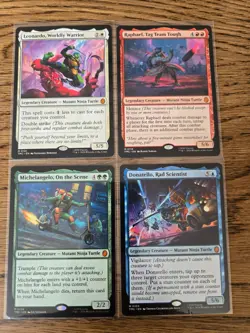 TMNT MTG 4x Mythic Turtles from TMC Set NM Teenage Mutant Ninja Turtles - Image 1