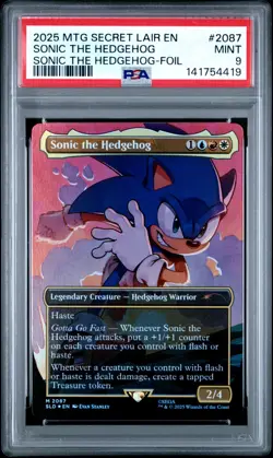Sonic The Hedgehog MTG Secret Lair PSA 9 MINT Foil #2087 WOTC 2025 - Image 1
