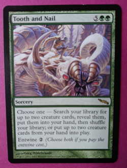 Magic the Gathering MTG Mirrodin TOOTH AND NAIL LP RARE 2003 NICE! - Image 2