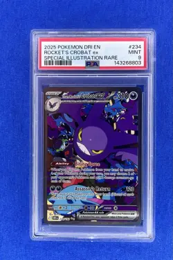 Pokemon 2025 Team Rocket's Crobat ex 234/182 SIR Destined Rivals PSA 9 - Image 1