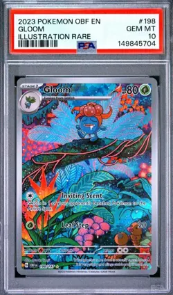 2023 POKEMON OBF EN-OBSIDIAN FLAMES ILLUSTRATION RARE #198 GLOOM PSA 10 - Image 1