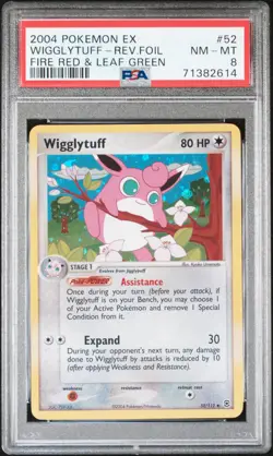WIGGLYTUFF REVERSE HOLO 52 FIRE RED & LEAF GREEN POKEMON PSA 8 - Image 1